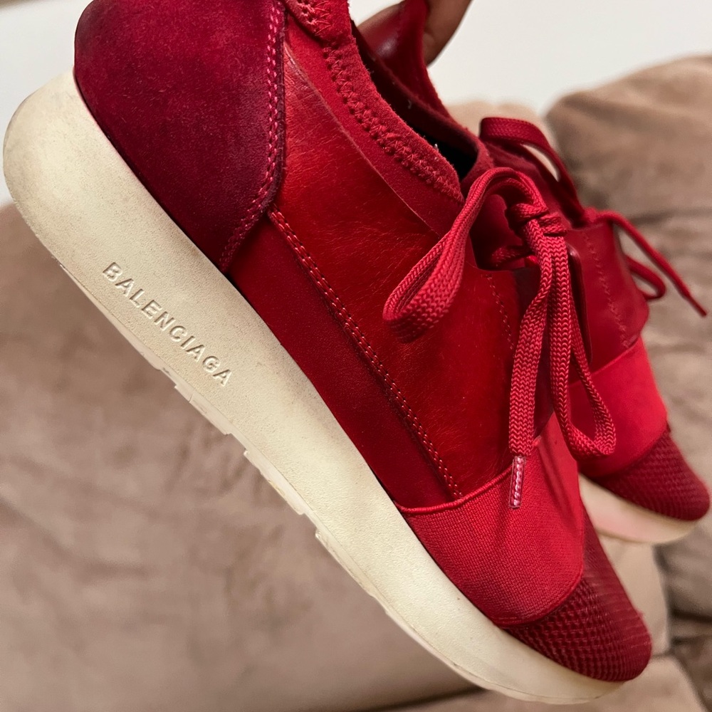 Red Balenciaga Runners